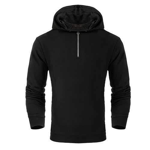 Fashion Mens Half-cardigan Cotton Hoodies