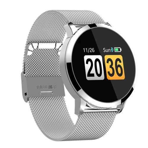 [New Color Updated] Newwear Q8 Stainless Steel 0.95 inch OLED Color Screen Blood Pressure Heart Rate Smart Watch