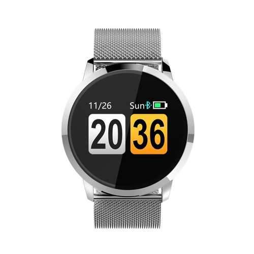 [New Color Updated] Newwear Q8 Stainless Steel 0.95 inch OLED Color Screen Blood Pressure Heart Rate Smart Watch