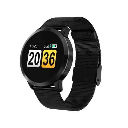 [New Color Updated] Newwear Q8 Stainless Steel 0.95 inch OLED Color Screen Blood Pressure Heart Rate Smart Watch