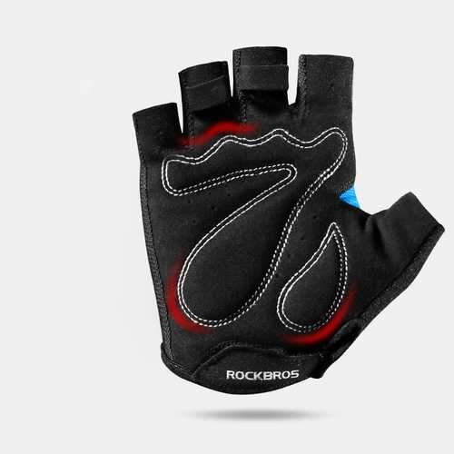 ROCKBROS S099 Cycling Gloves For Men Women Road Bike Bicycle Sponge Pad Half Finger Glove Shockproof