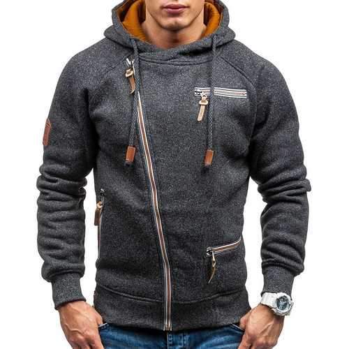 Men's Fashion Zipper Hoodies Casual Sweatshirts