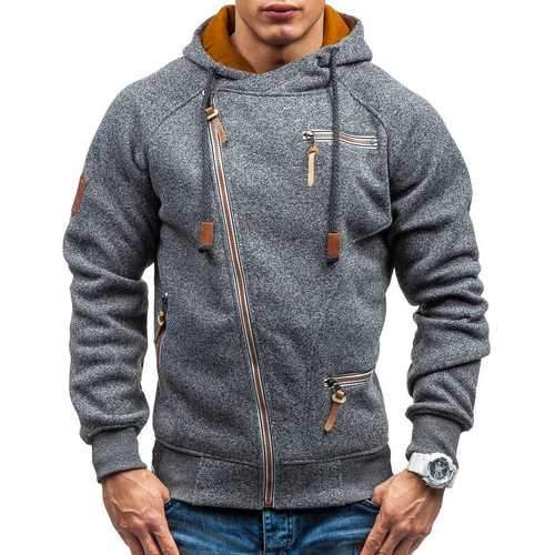 Men's Fashion Zipper Hoodies Casual Sweatshirts