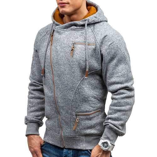 Men's Fashion Zipper Hoodies Casual Sweatshirts