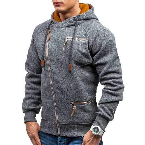 Men's Fashion Zipper Hoodies Casual Sweatshirts