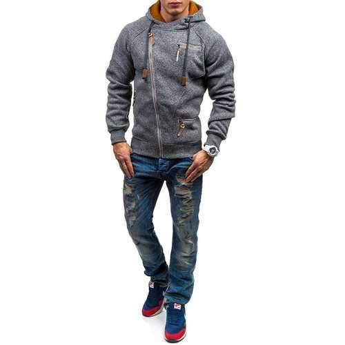 Men's Fashion Zipper Hoodies Casual Sweatshirts