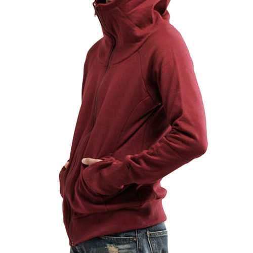 Autumn Cotton Loose Zipper Hooded Sweatshirt for Men