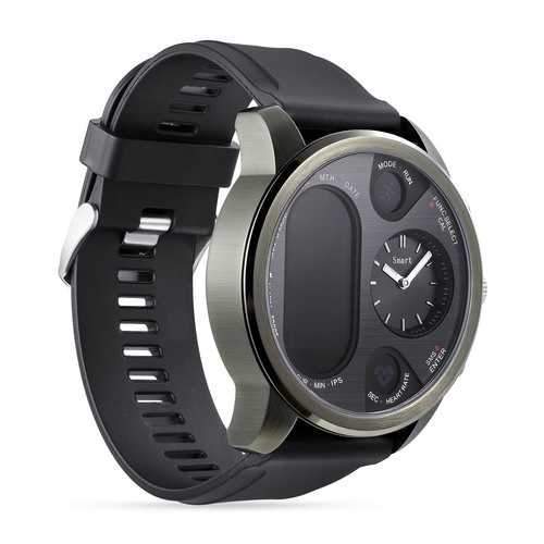 Bakeey T3 Dual Time Zone Heart Rate Multi-language Reject Button Analog Charging Dock Smart Watch