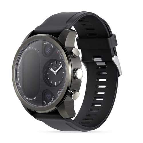 Bakeey T3 Dual Time Zone Heart Rate Multi-language Reject Button Analog Charging Dock Smart Watch