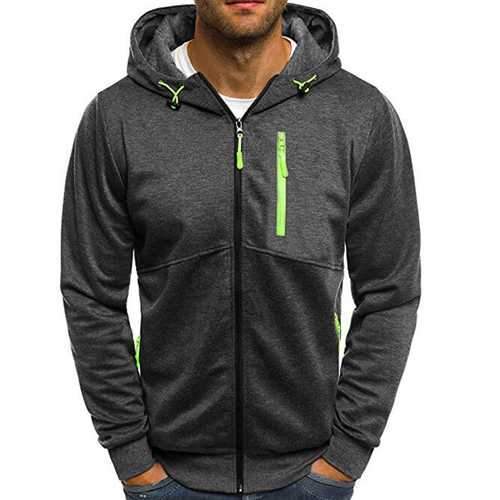 Men's Slim Multi Zipper Decorative Hoodies Sweatshirts