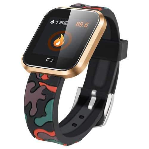 Bakeey CD16 1.3 inch Camouflage Heart Rate Blood Pressure 9 Sport Modes Social Sharing Smart Watch