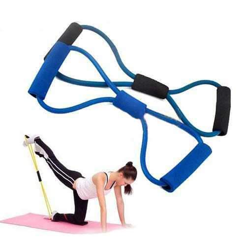 3X Yoga Resistance Bands Tube Fitness Muscle Workout Exercise Tubes 8 Type Blue