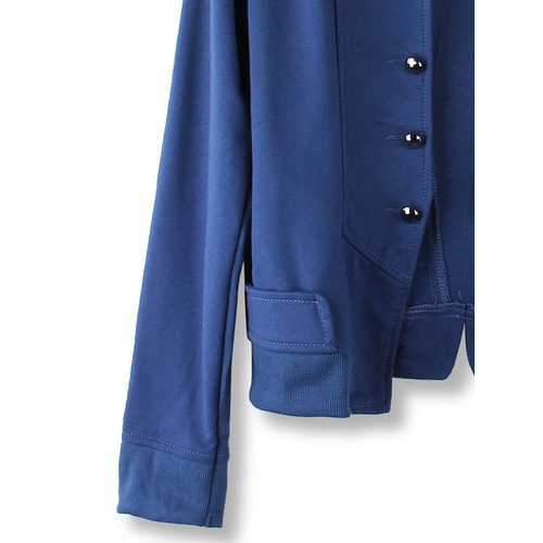 Solid Color Stand-up Collar Double Breasted Jacket Outerwear