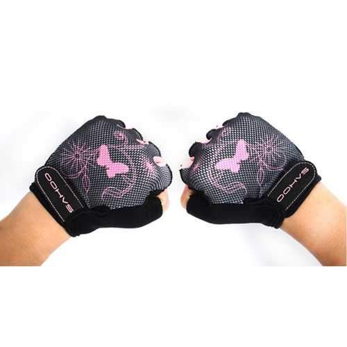 SAHOO Female Half Finger Cycling Glove Bike Gauntlets Bicycle Mitten