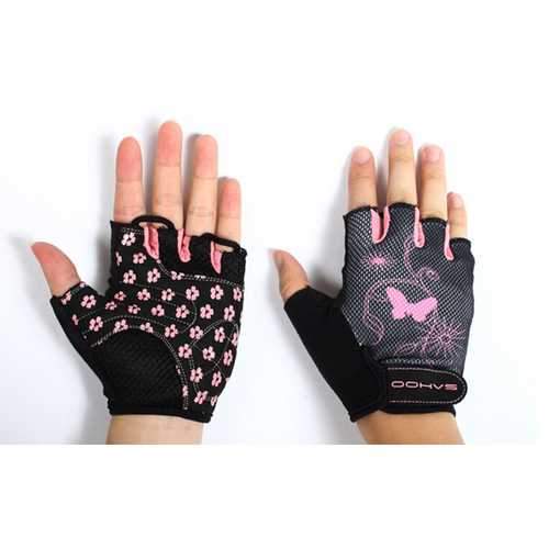 SAHOO Female Half Finger Cycling Glove Bike Gauntlets Bicycle Mitten