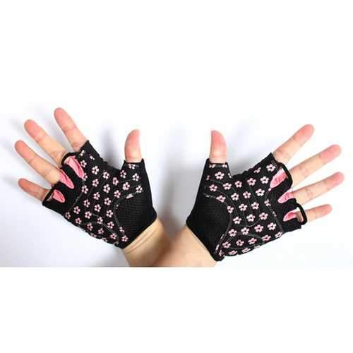 SAHOO Female Half Finger Cycling Glove Bike Gauntlets Bicycle Mitten