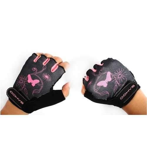 SAHOO Female Half Finger Cycling Glove Bike Gauntlets Bicycle Mitten