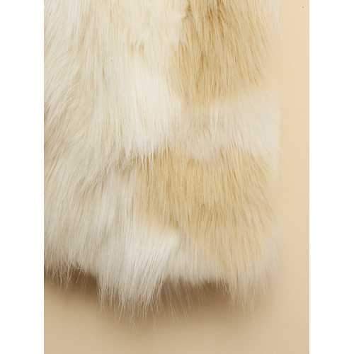 Women Fashion Sleeveless Pure Color Imitation Fur Jacket Vest