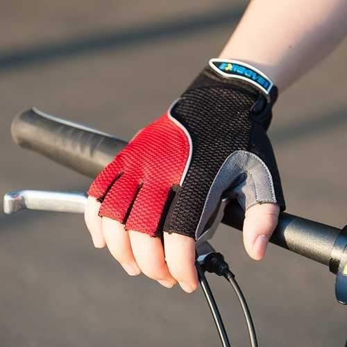 Bicycle Bike Cycling Gloves Half Finger Gloves With Reflective Tape 3 colors